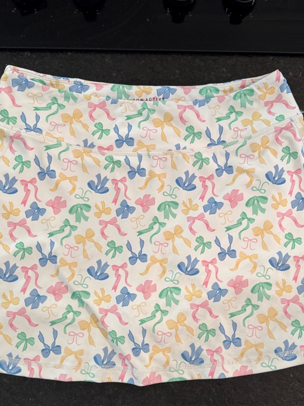 Girls sz 14 Pastel Bow-Print Skirt - White Multicolor Swoon Active brand